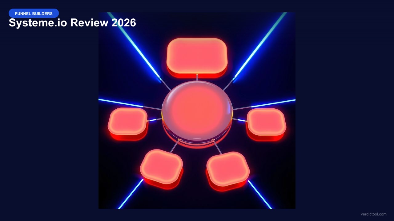 Systeme.io review 2026 — digital marketing funnel and automation concept